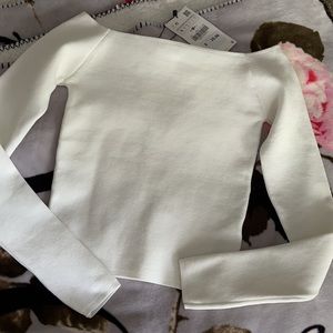 Zara Small White Off Shoulder Top